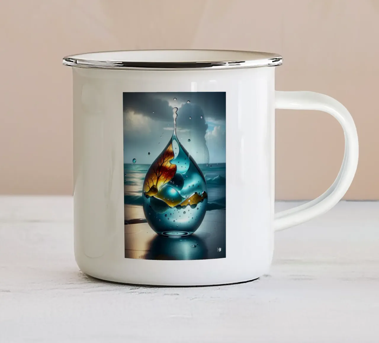 Goutte d'eau Fantaisie tazza in smalto da LM2KONE