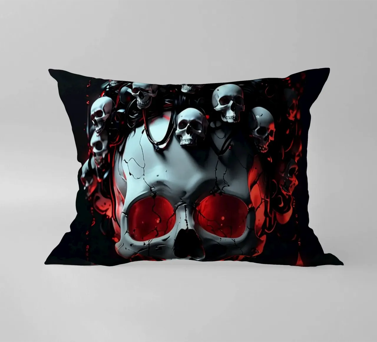 Dark Skull Gothic decorative cushion by LM2KONE
