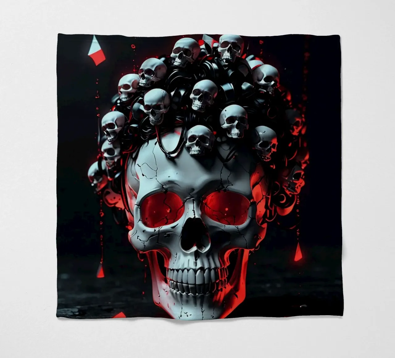 Dark Skull Gothic fleece blanket by LM2KONE