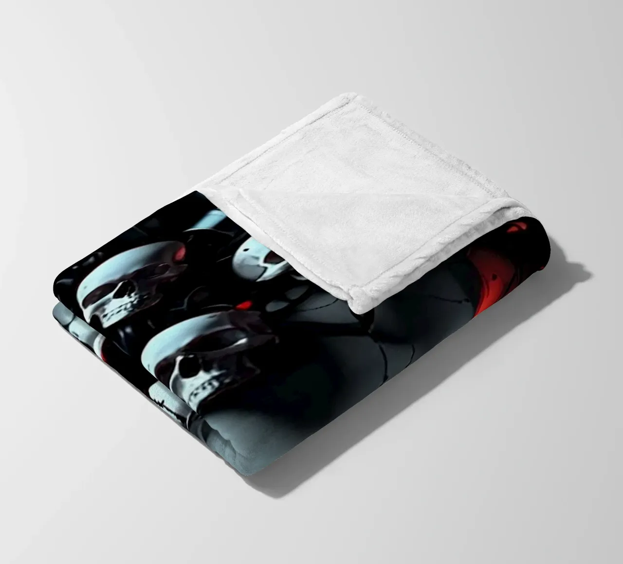 Dark Skull Gothic fleece blanket by LM2KONE