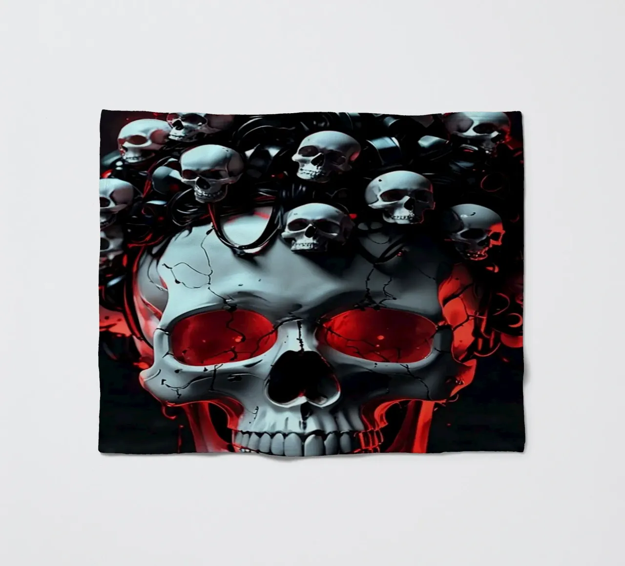 Dark Skull Gothic fleece blanket by LM2KONE