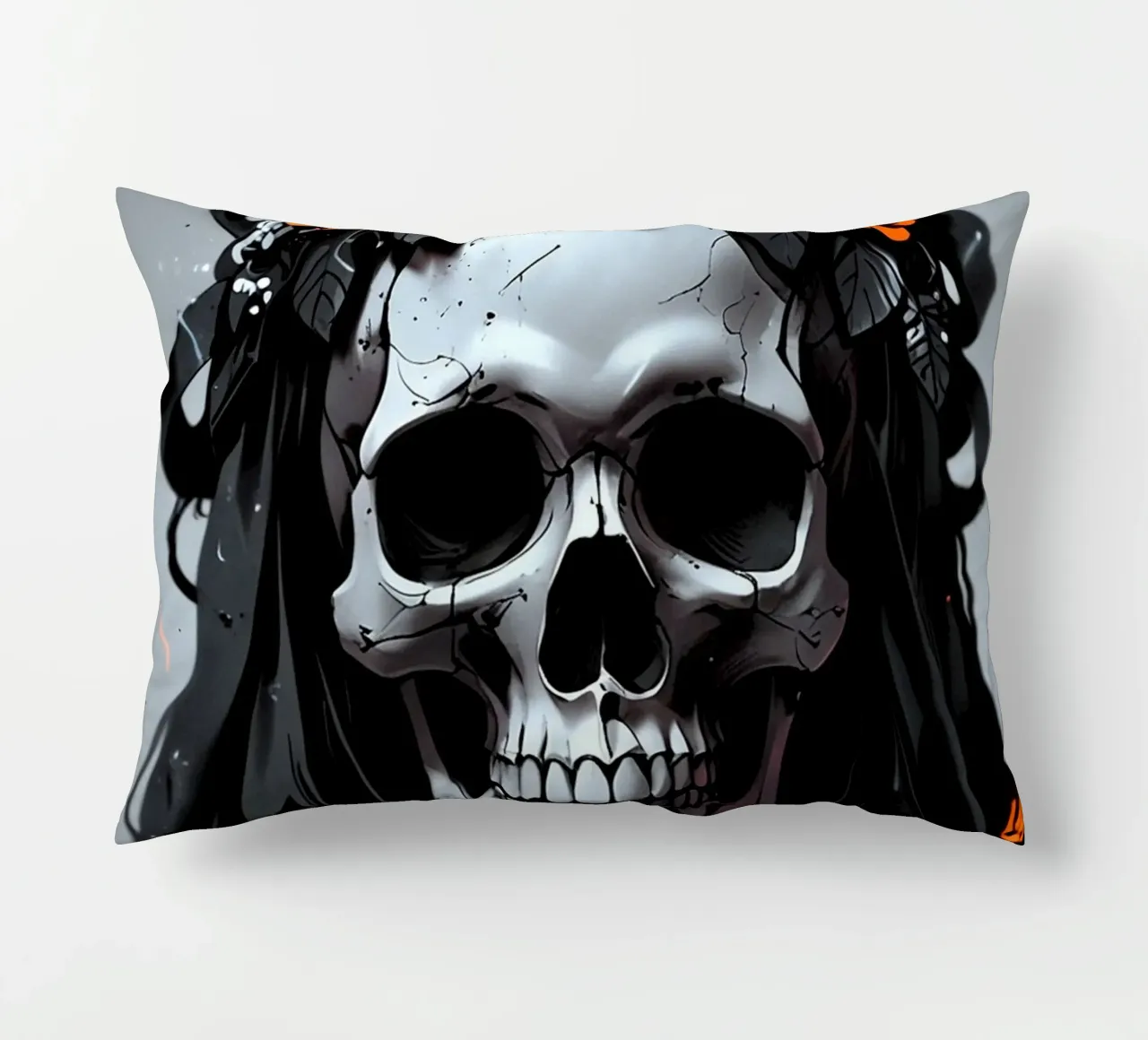 Dark Gothic Skull decorative cushion by LM2KONE