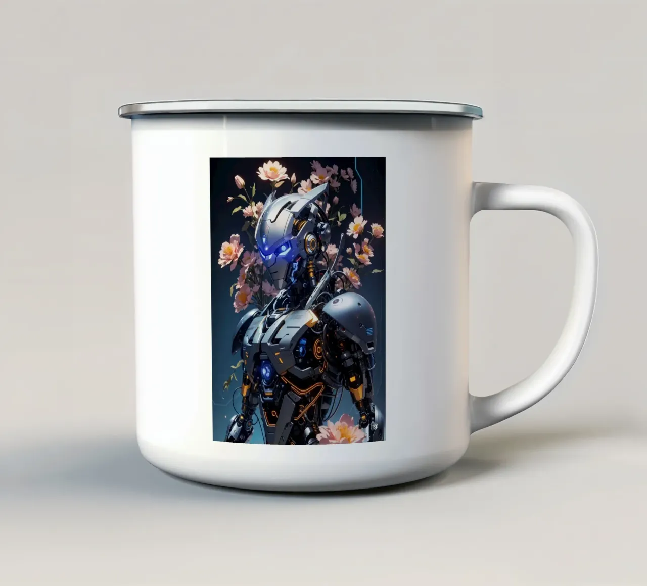 Fiori Cyborg Futuristici tazza in smalto da LM2KONE