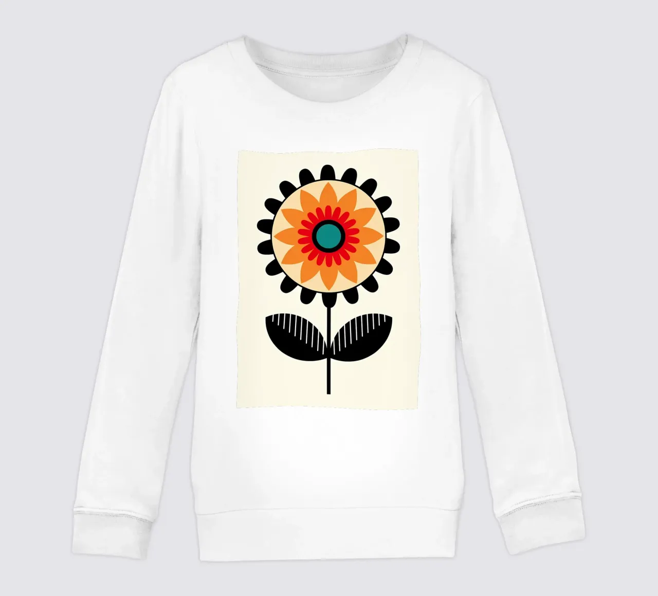 Retro Flower Illustration kids sweatshirt by diedrich