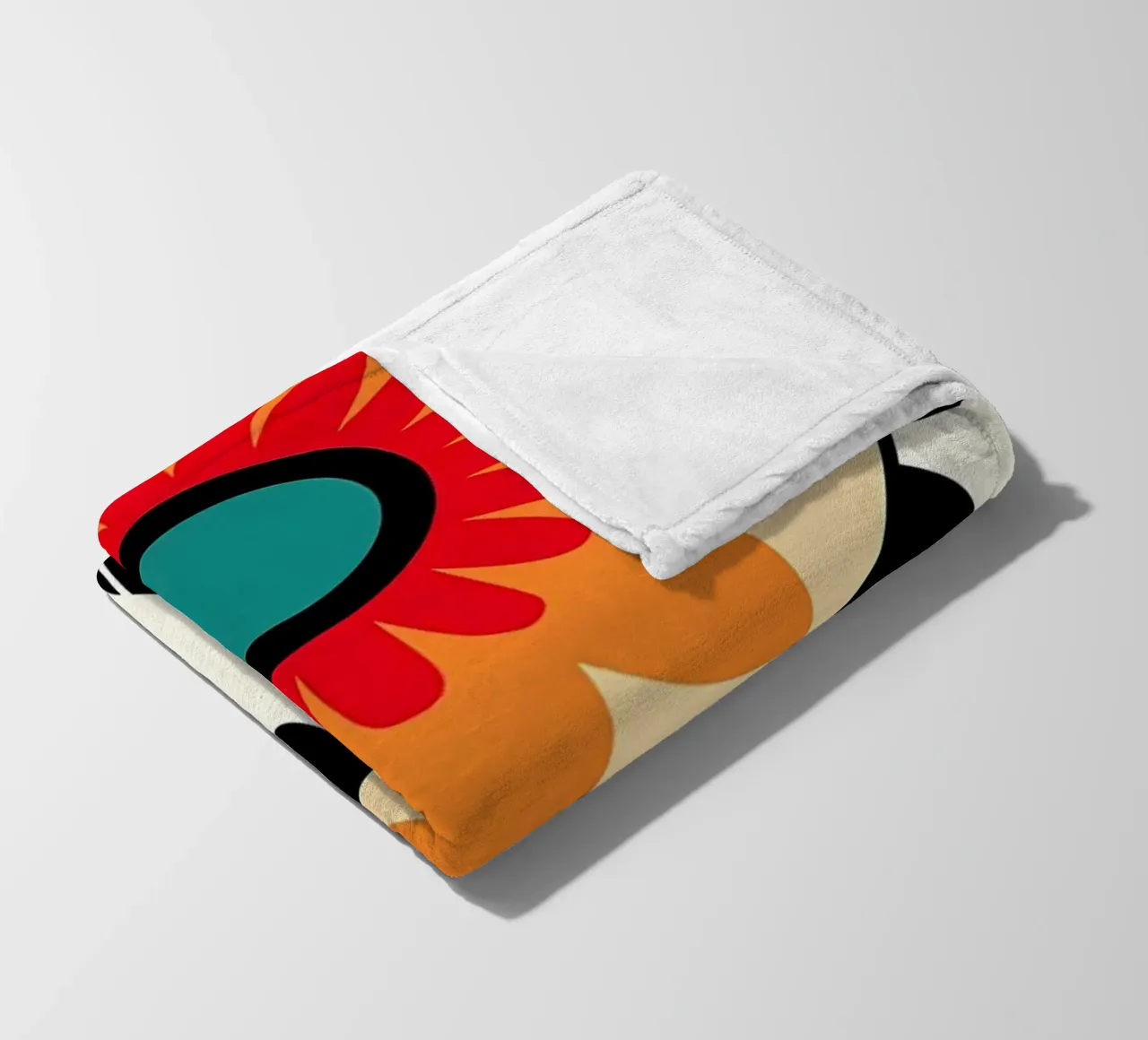 Retro Flower Illustration fleece blanket by diedrich