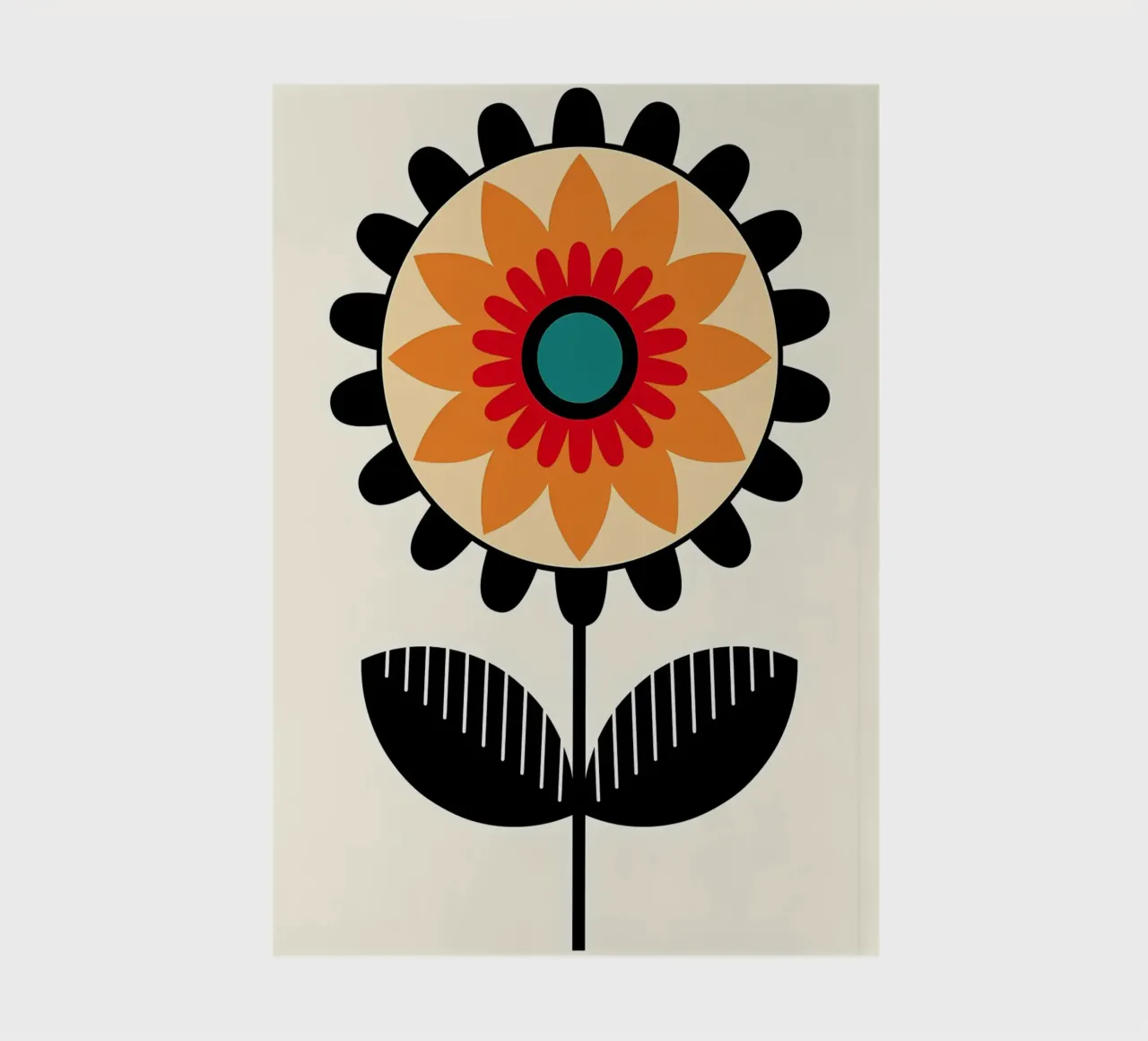 Retro Flower Illustration notebook by diedrich