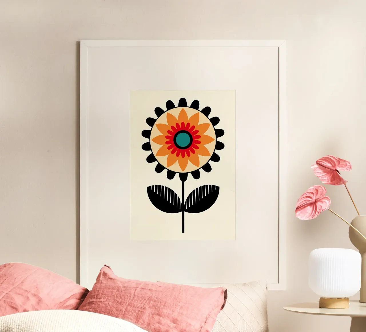 Retro Flower Illustration poster by diedrich