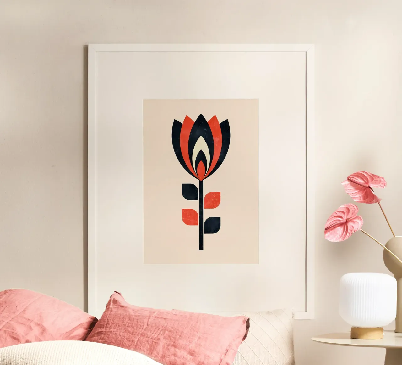 Stampa artistica di fiori geometrici carta hahnemühle da diedrich