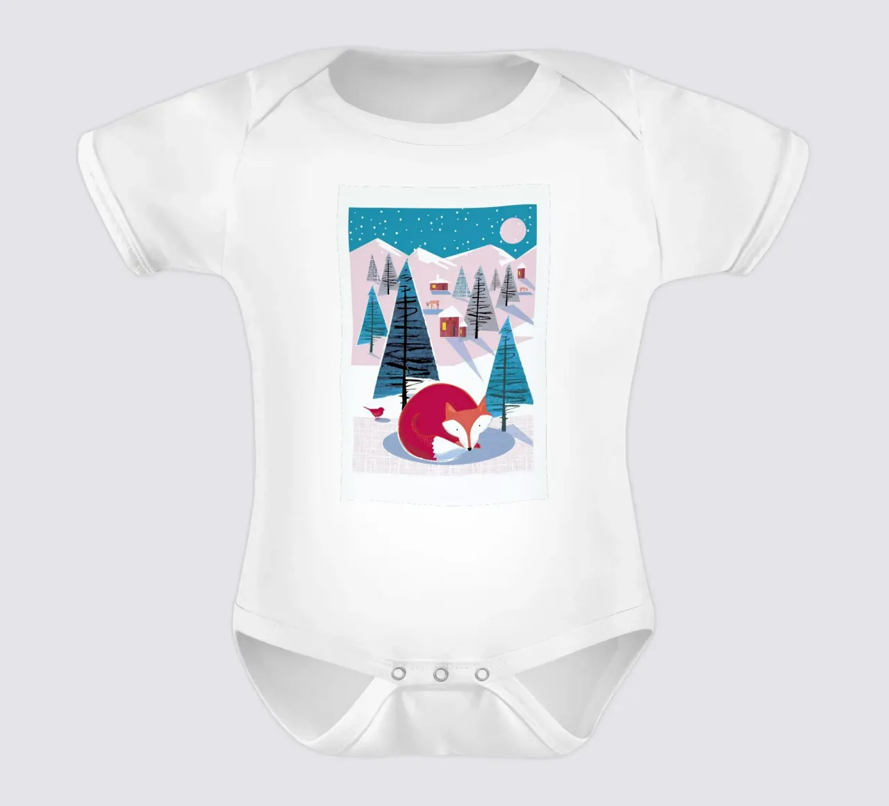 Fox short-sleeve baby romper by Rocket68