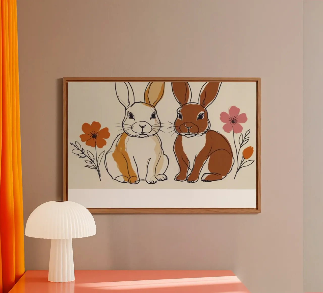 Coniglietto con fiori alluminio dibond da ArtDesign by KBK