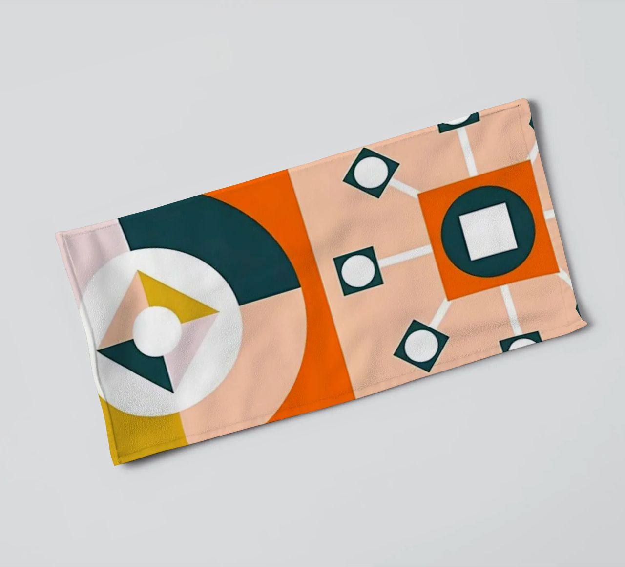 Retro Floral Geometric Pattern towel by diedrich
