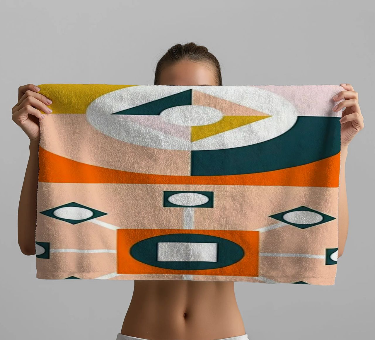 Retro Floral Geometric Pattern towel by diedrich