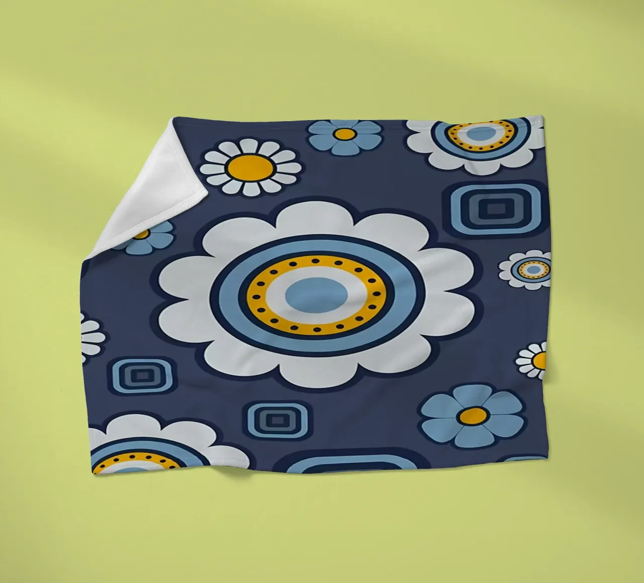 Motivo a quadri e fiori retrò coperta in pile da diedrich