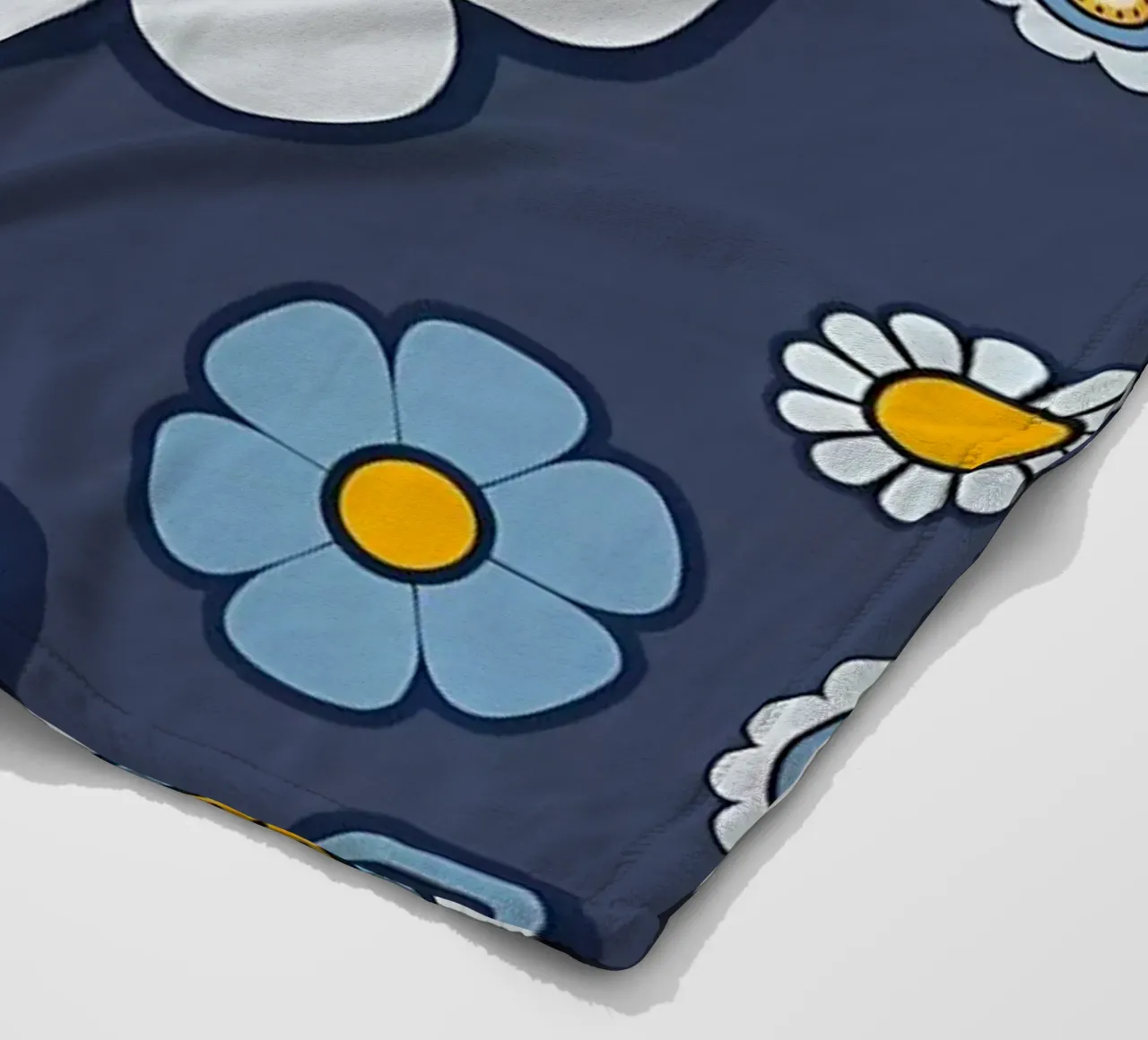 Motivo a quadri e fiori retrò coperta in pile da diedrich