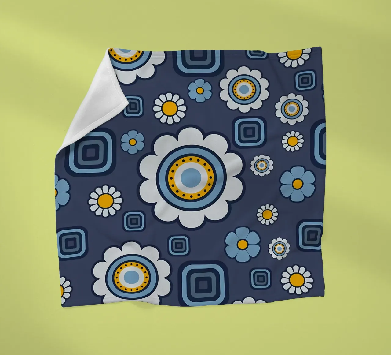 Motivo a quadri e fiori retrò coperta in pile da diedrich