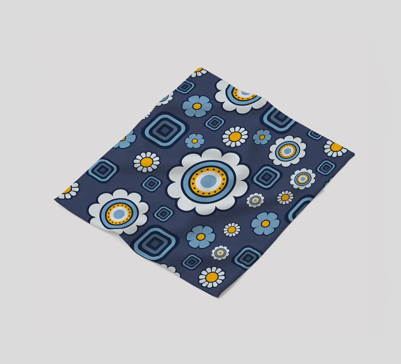 Motivo a quadri e fiori retrò coperta in pile da diedrich