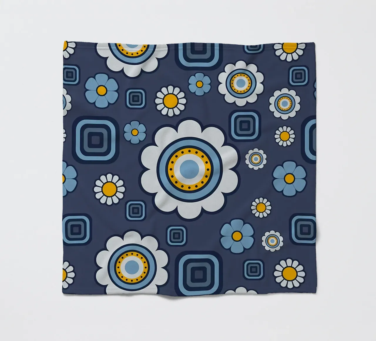 Motivo a quadri e fiori retrò coperta in pile da diedrich