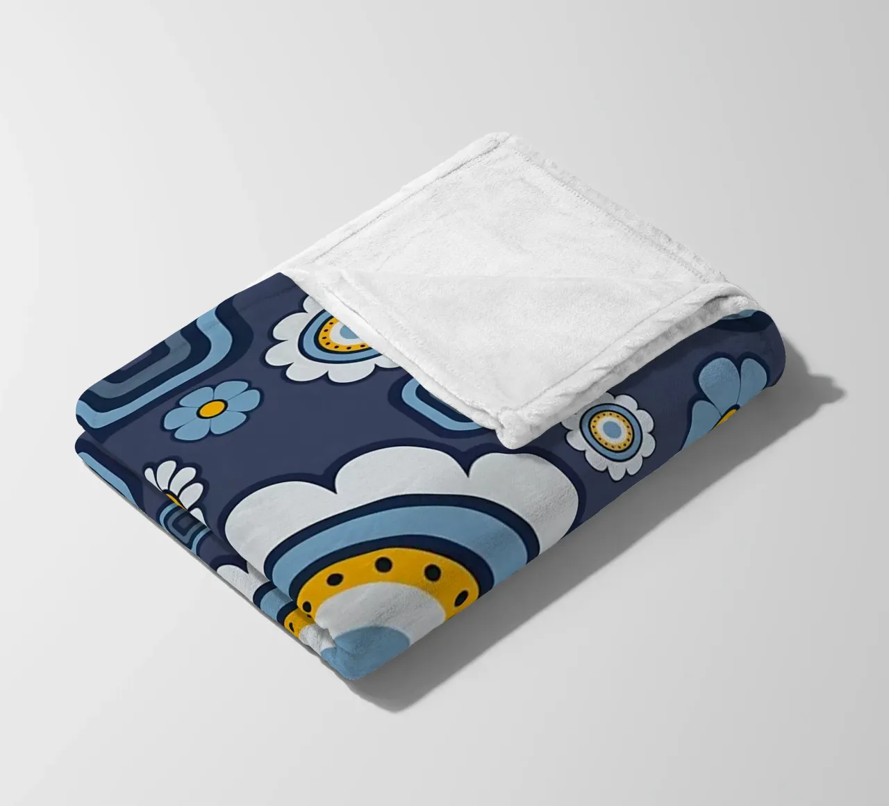 Motivo a quadri e fiori retrò coperta in pile da diedrich