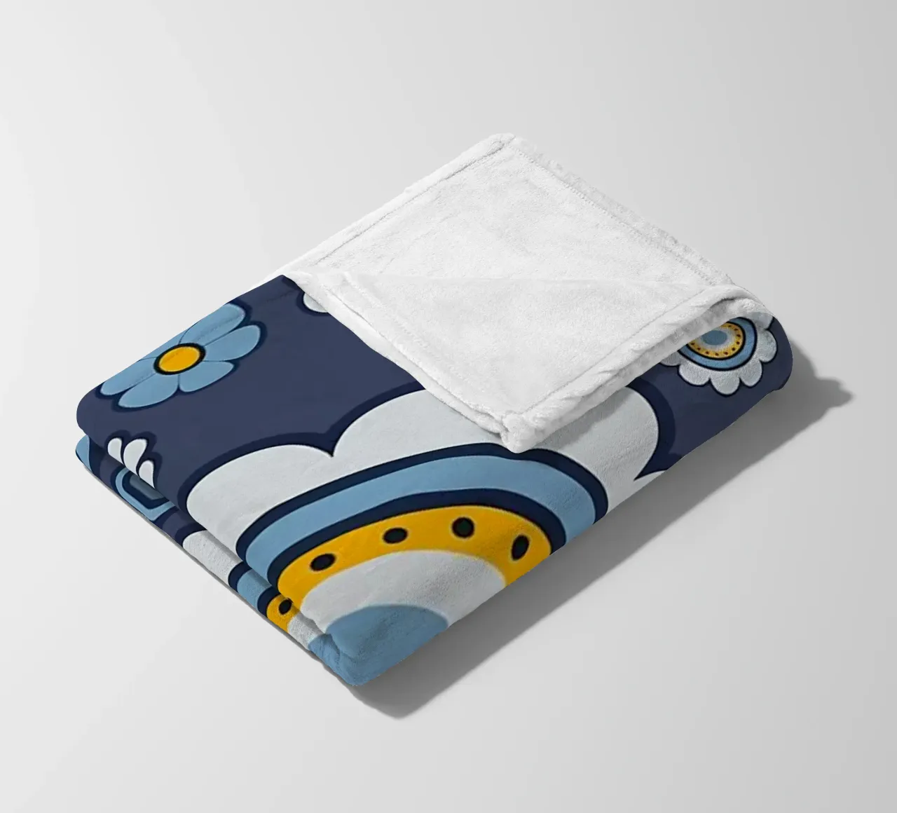 Motivo a quadri e fiori retrò coperta in pile da diedrich