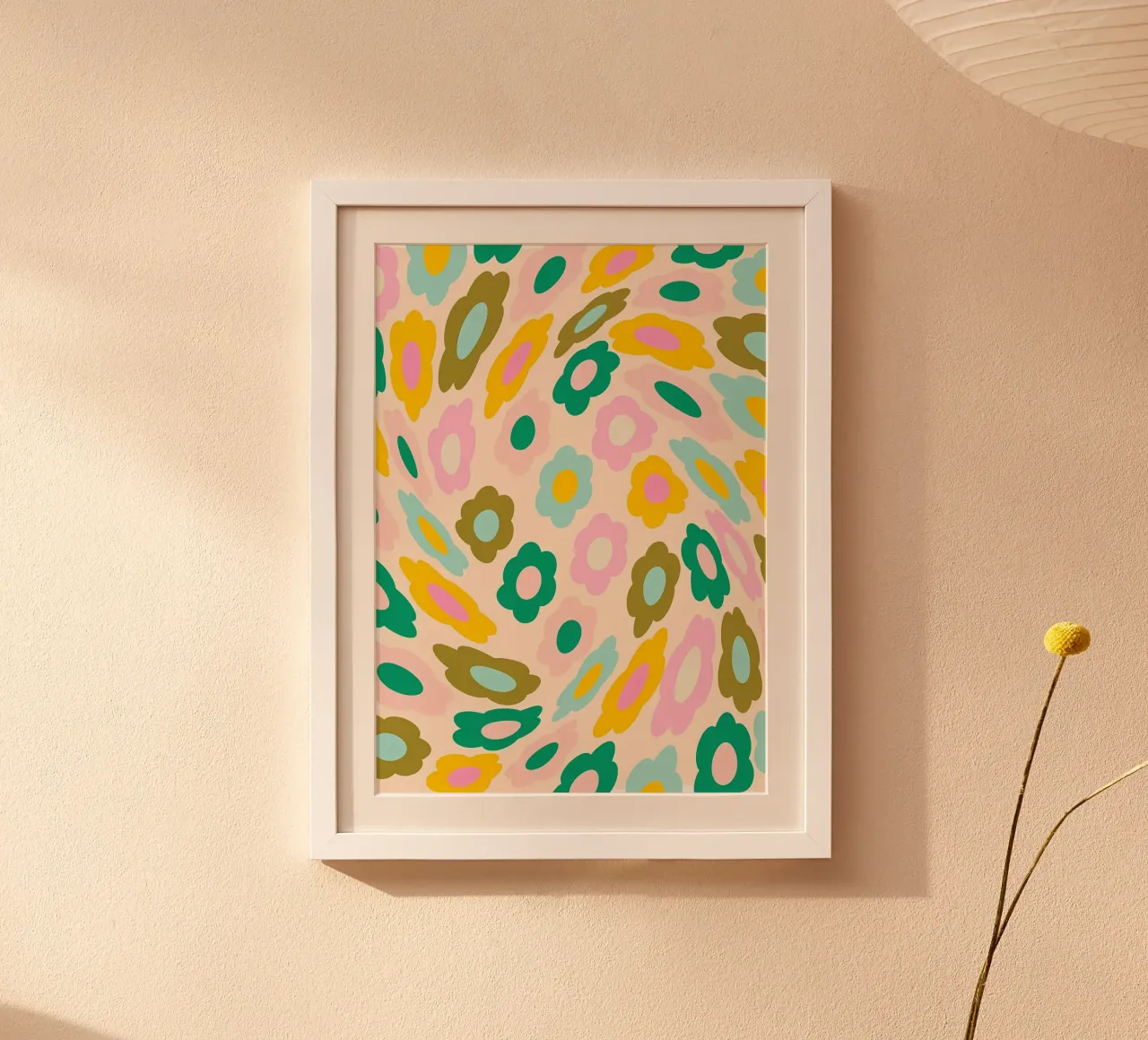 Motif rétro de fleurs dans les pastels esthétiques de Preppy poster de diedrich