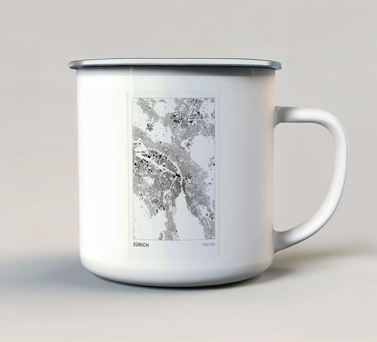 Zürich tazza in smalto da The Cartography Collection