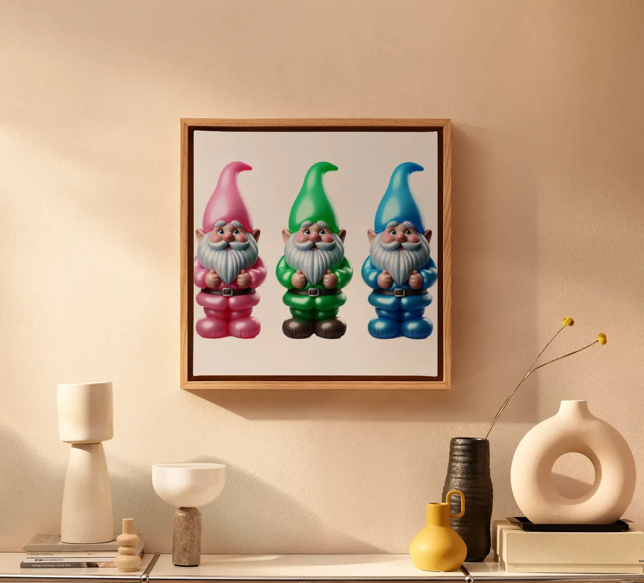 Dwarf triplets canvas with Floater frame by CASTILO