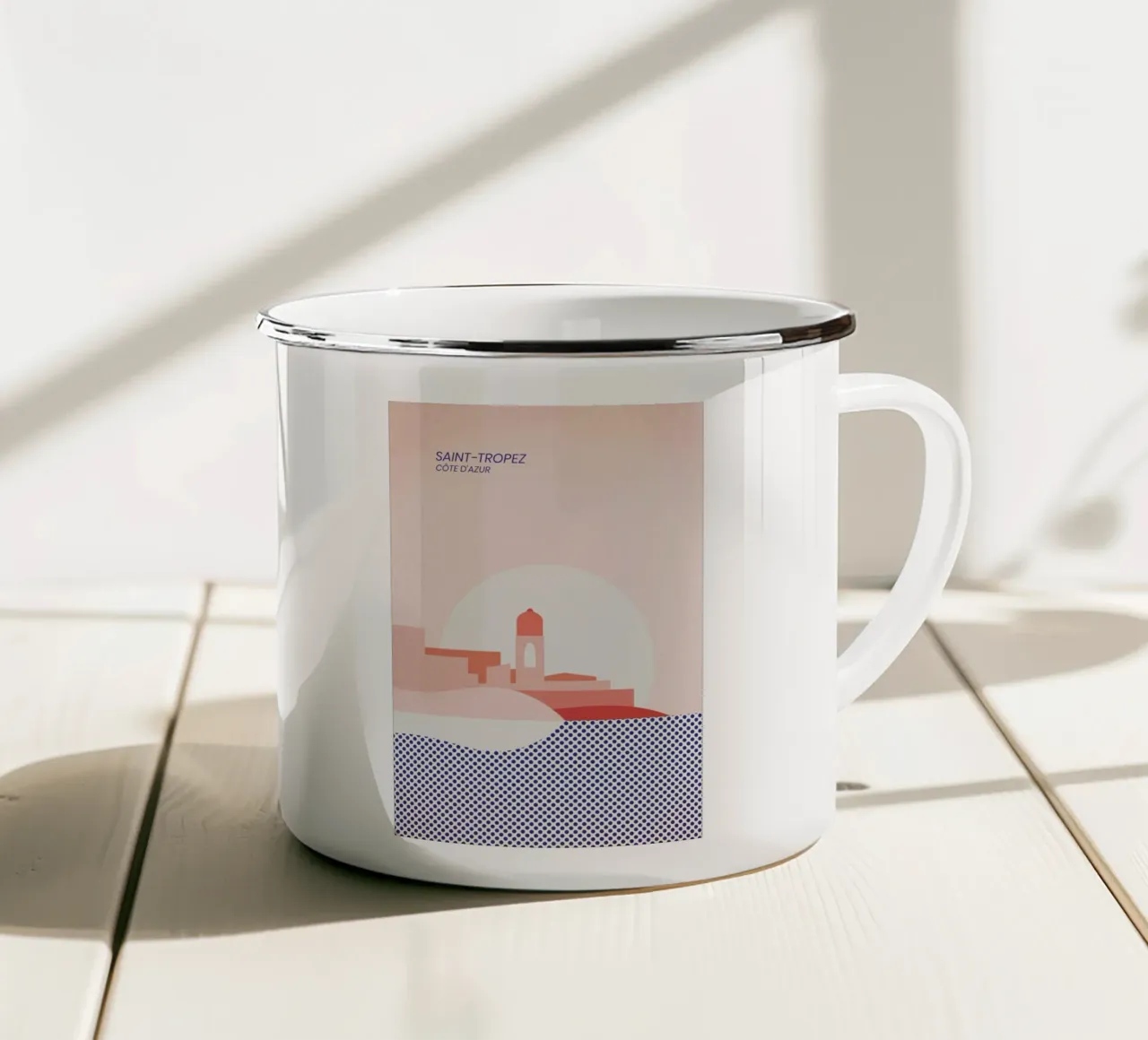 Saint-Tropez tazza in smalto da The Cartography Collection