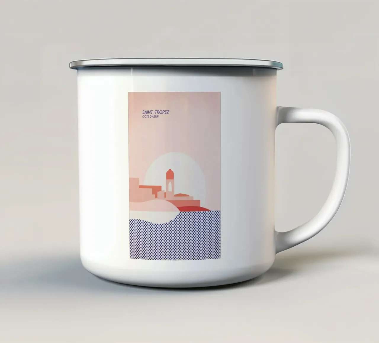 Saint-Tropez tazza in smalto da The Cartography Collection