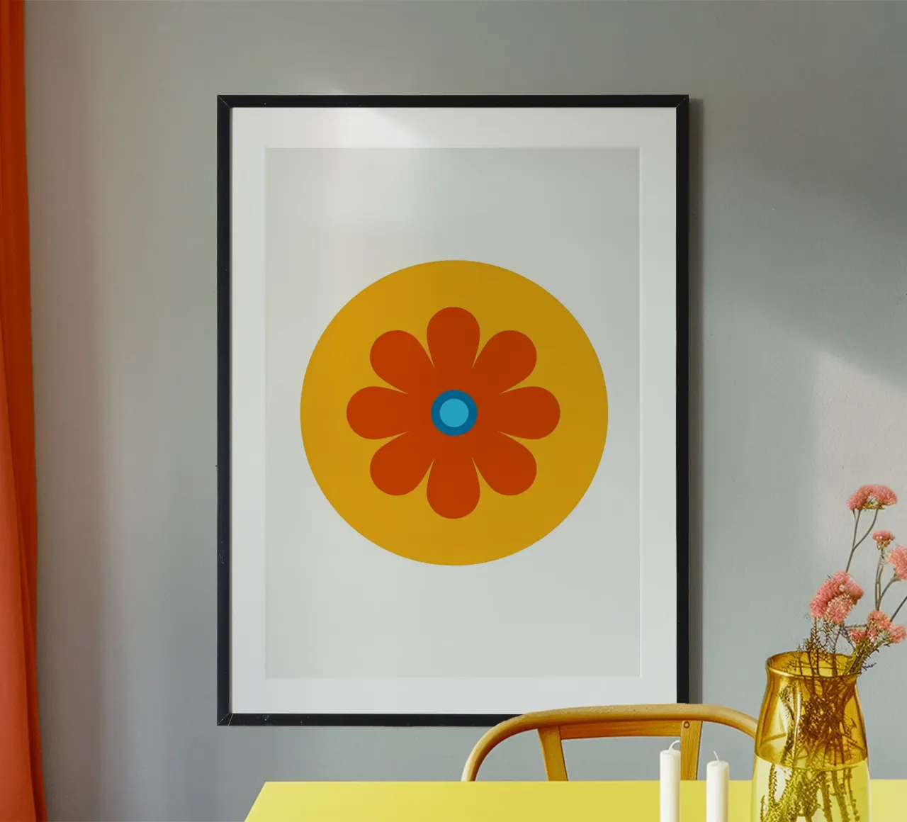 Fiore retrò poster da diedrich