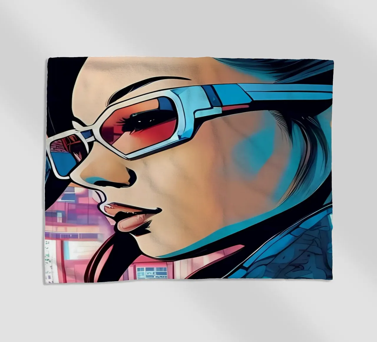 Woman futuristic Neon beach towel by LM2KONE