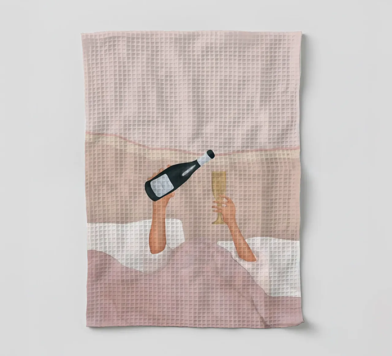 Morning Wine tea towel by Flow Line