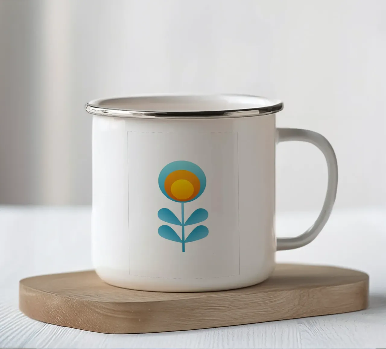 Fiore retrò tazza in smalto da diedrich