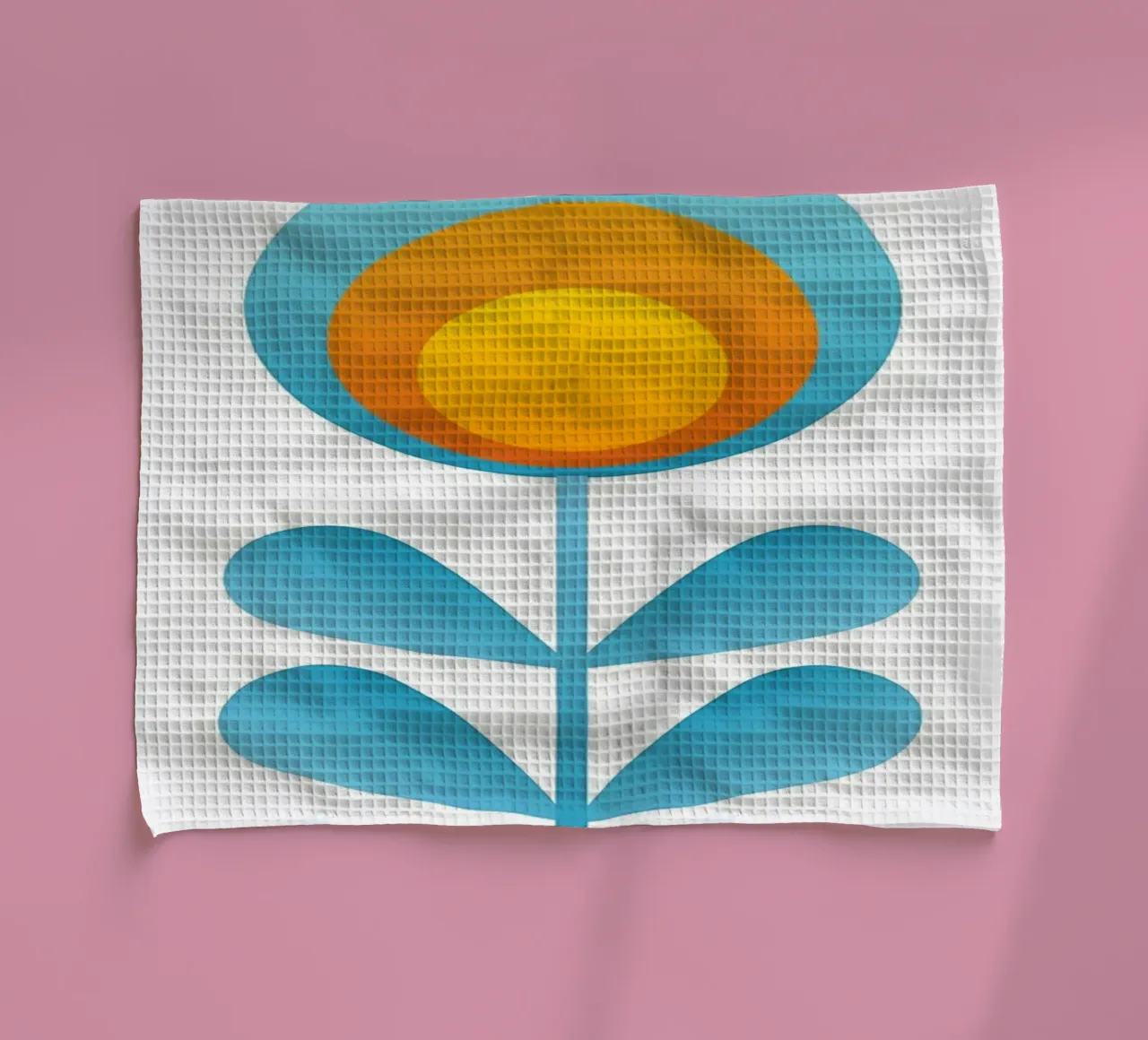 Retro flower tea towel by diedrich