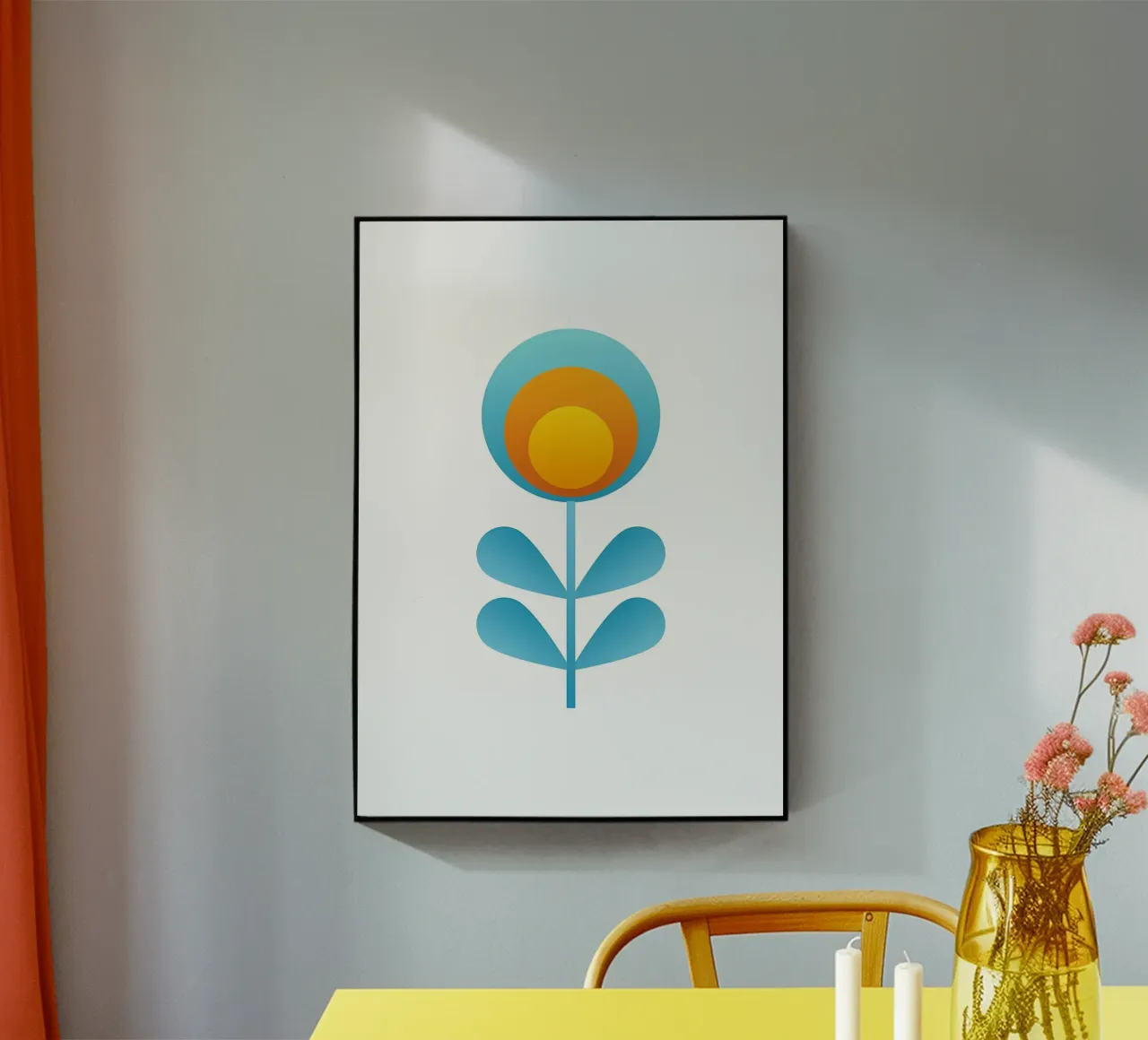 Retro flower acrylic glass by diedrich