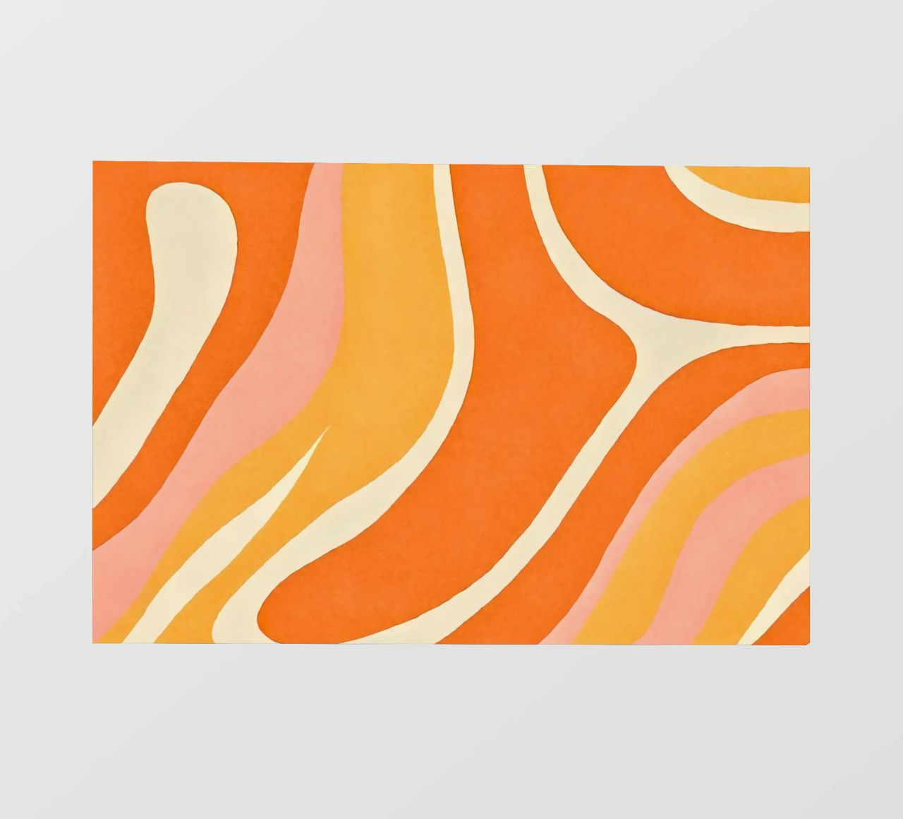 Retro Boho Color Block Shapes And Forms Orange Tangerine backlit film by Andrea Haase Modern Home