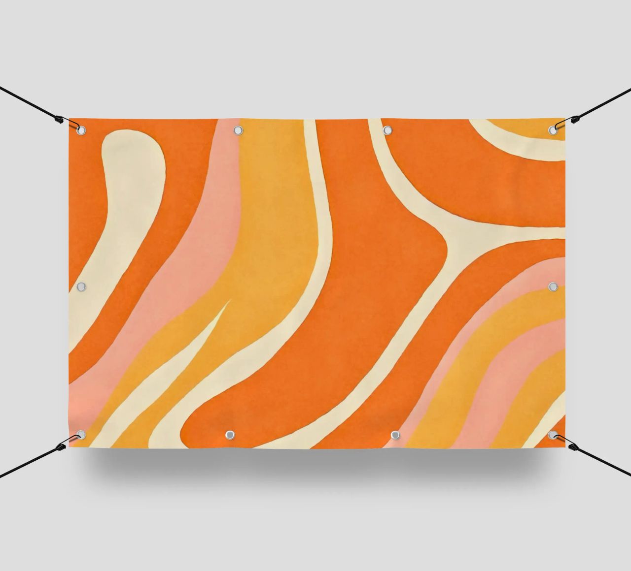 Forme e forme a blocchi di colore retrò Boho Arancione Mandarino telo in pvc da Andrea Haase Modern Home