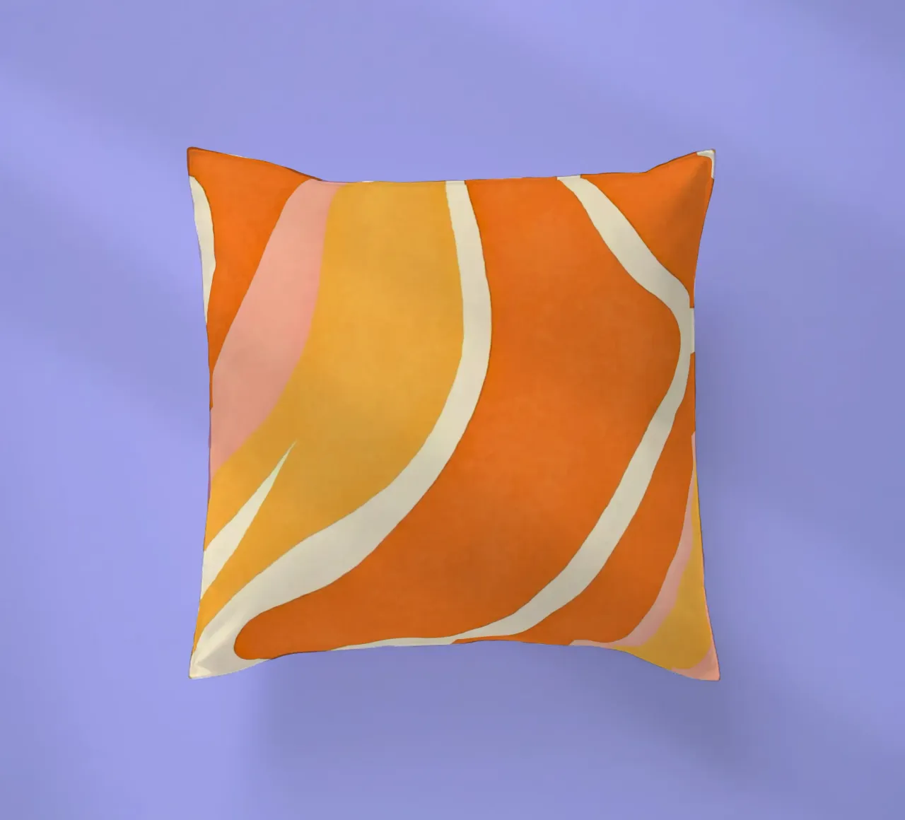 Forme e forme a blocchi di colore retrò Boho Arancione Mandarino cuscino da Andrea Haase Modern Home