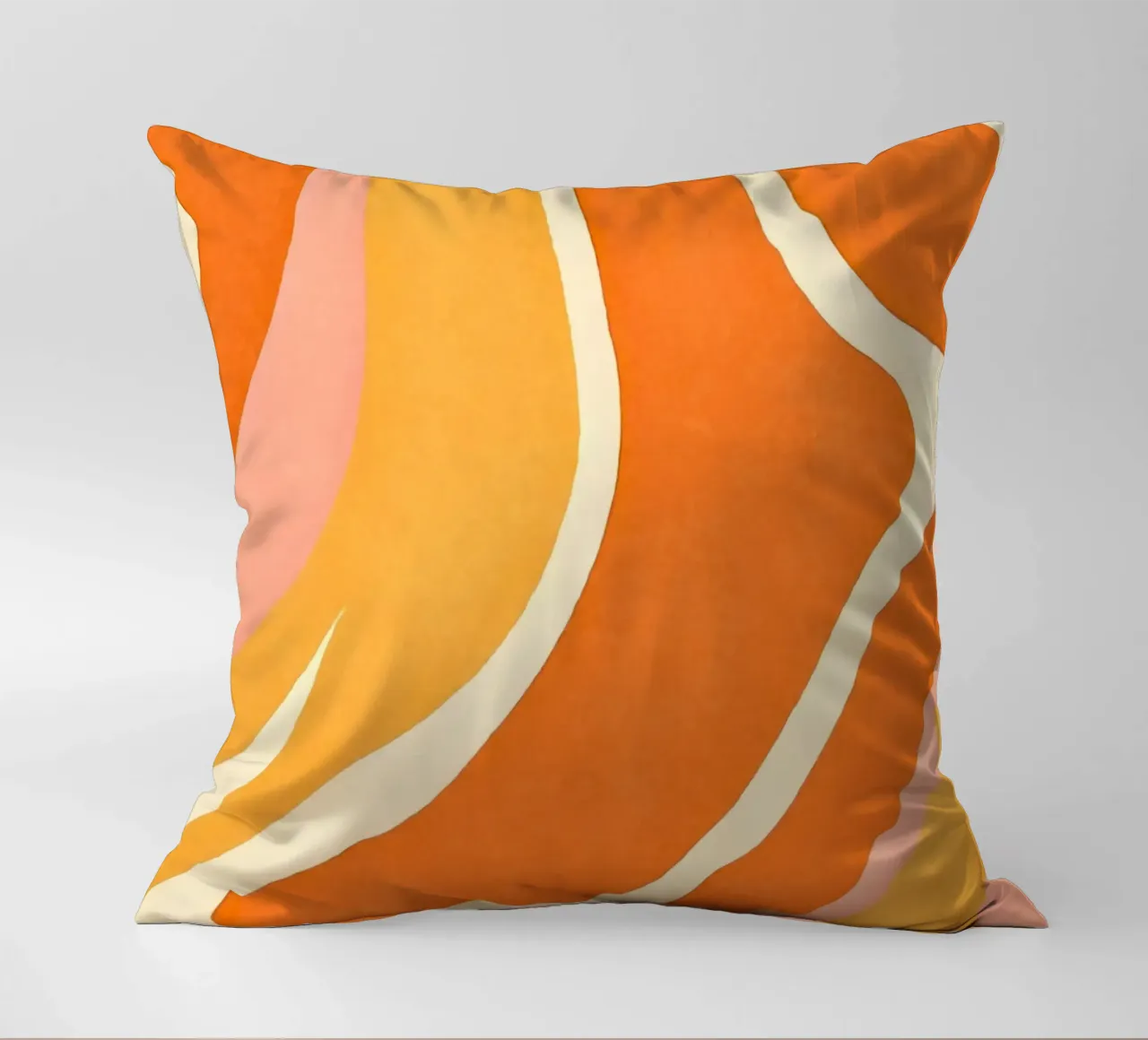 Forme e forme a blocchi di colore retrò Boho Arancione Mandarino cuscino da Andrea Haase Modern Home