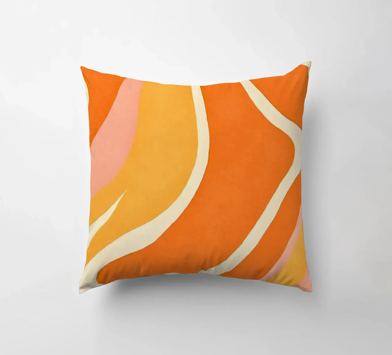 Forme e forme a blocchi di colore retrò Boho Arancione Mandarino cuscino da Andrea Haase Modern Home