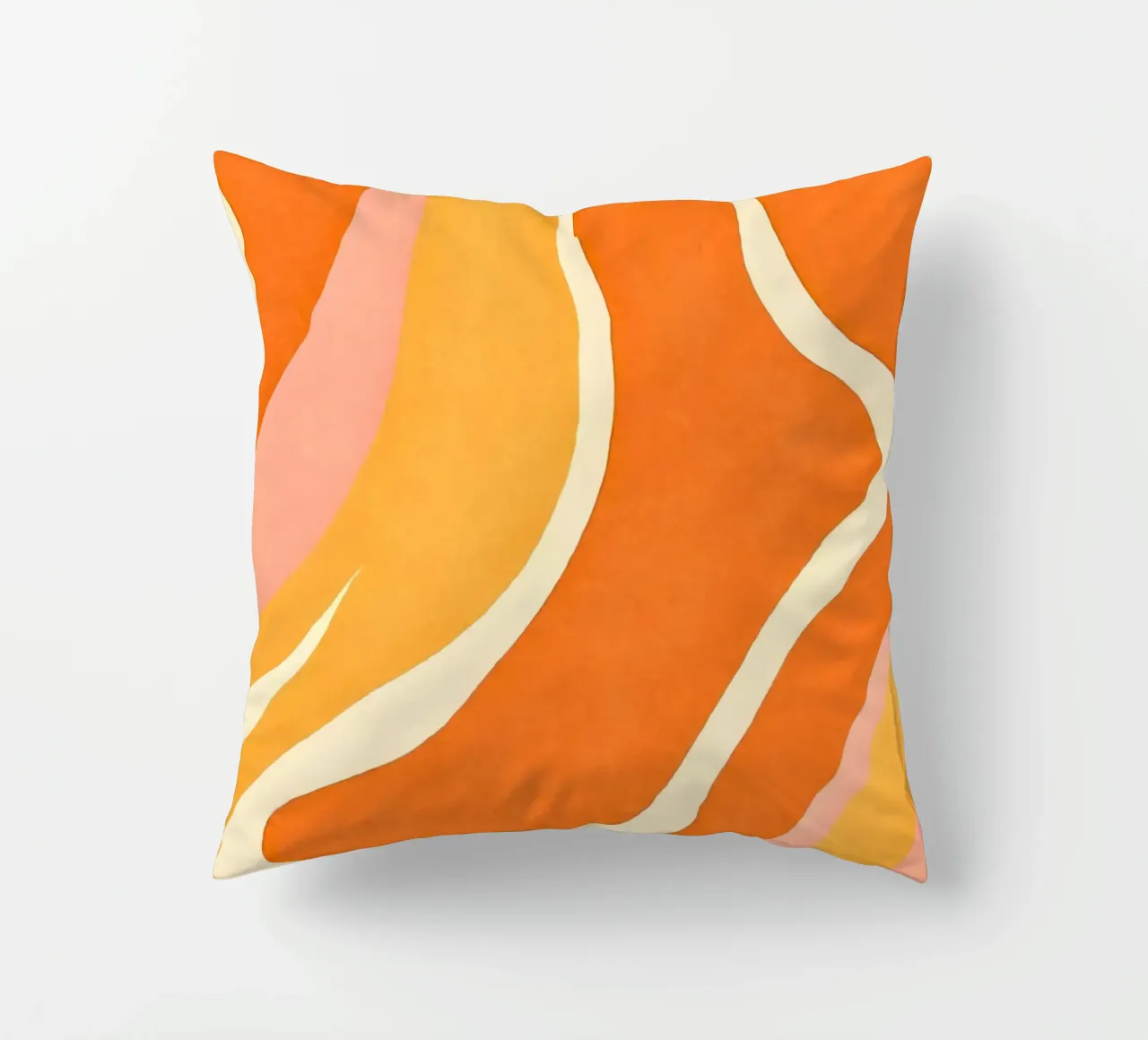 Forme e forme a blocchi di colore retrò Boho Arancione Mandarino cuscino da Andrea Haase Modern Home