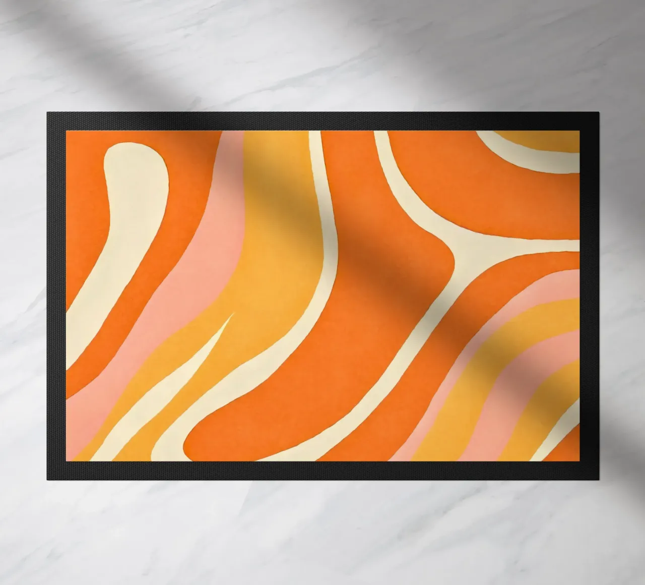 Retro Boho Color Block Shapes And Forms Orange Tangerine paillasson de Andrea Haase Modern Home