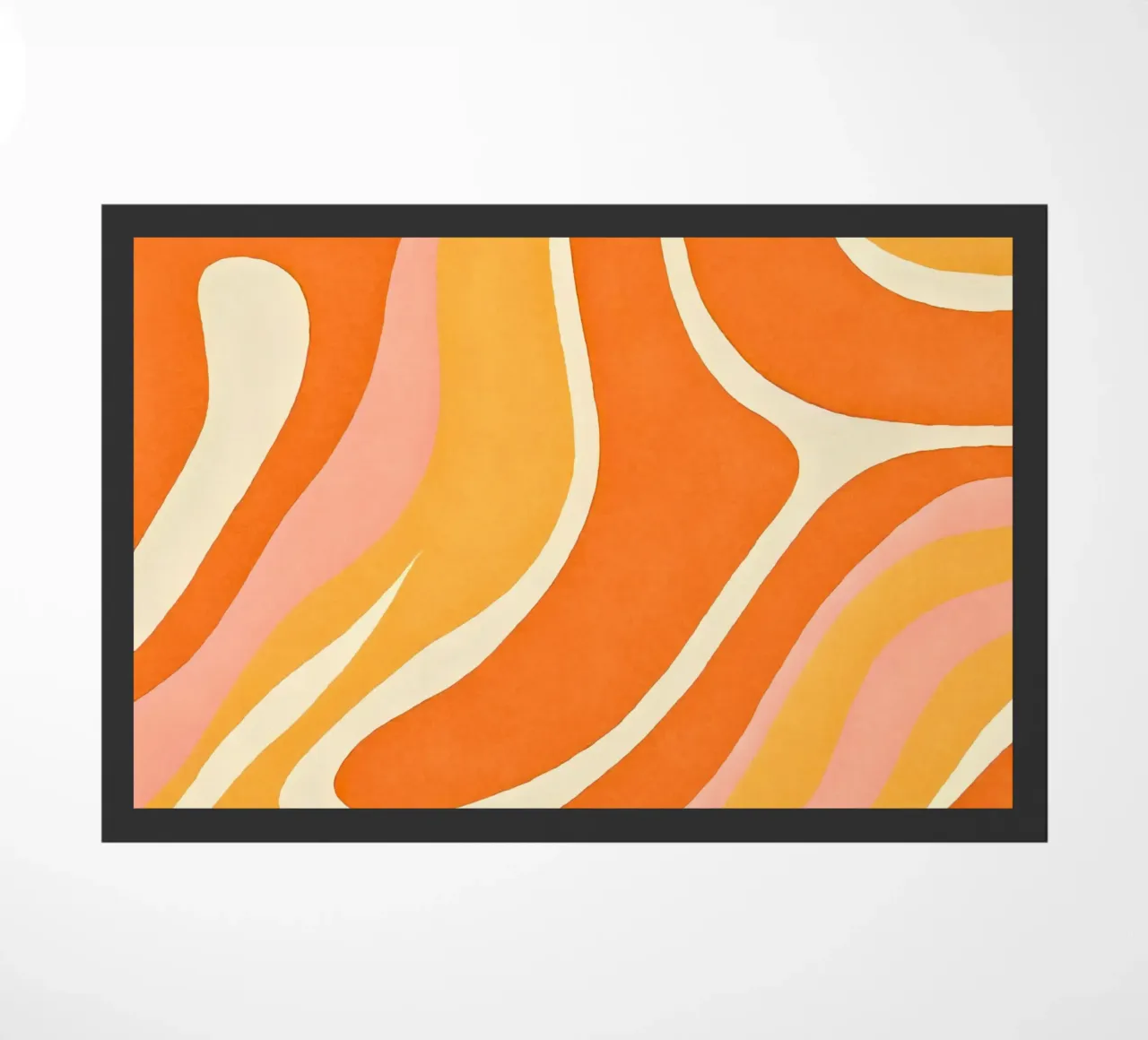 Retro Boho Color Block Shapes And Forms Orange Tangerine paillasson de Andrea Haase Modern Home