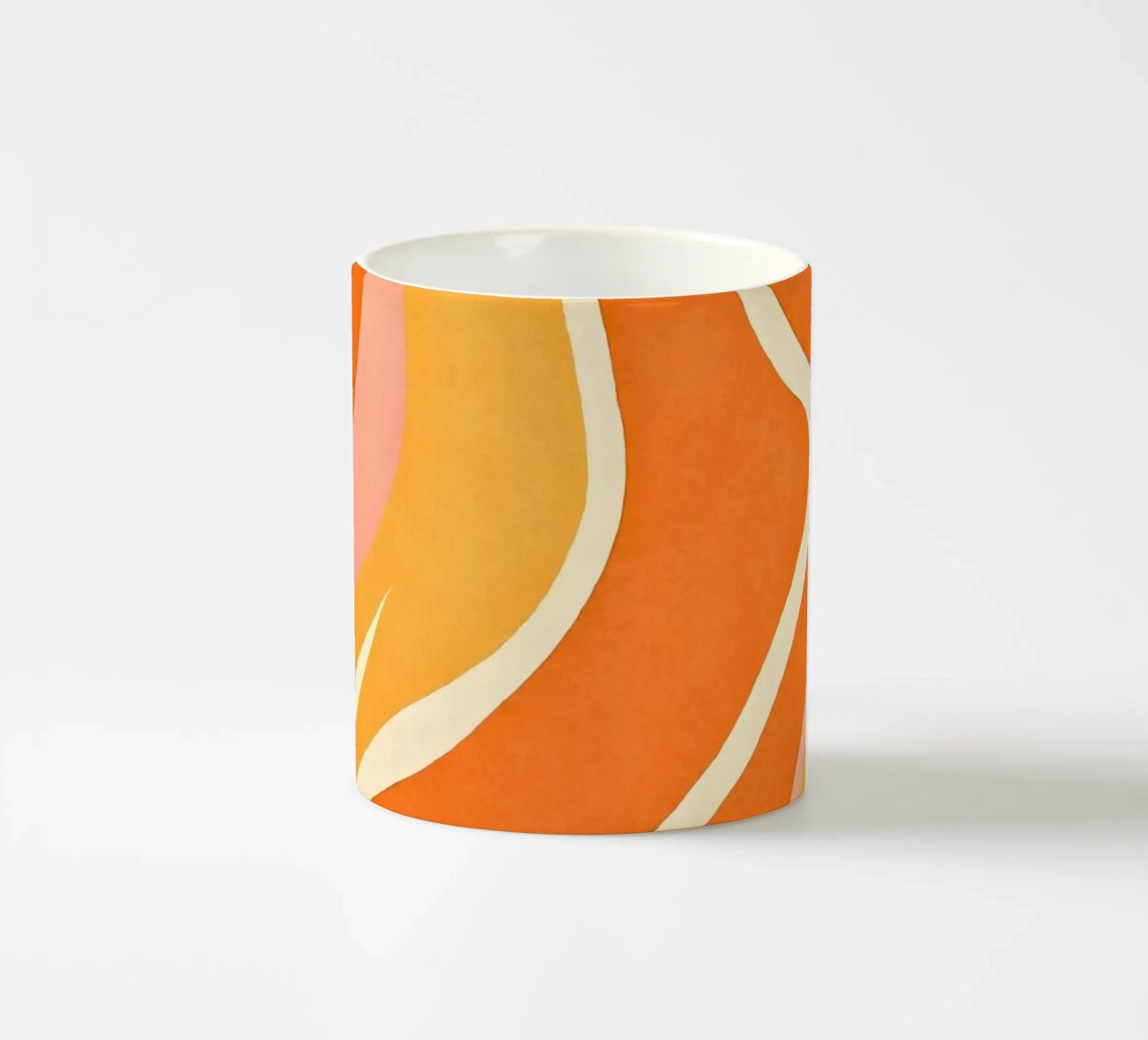 Retro Boho Color Block Shapes And Forms Orange Tangerine mug en céramique de Andrea Haase Modern Home