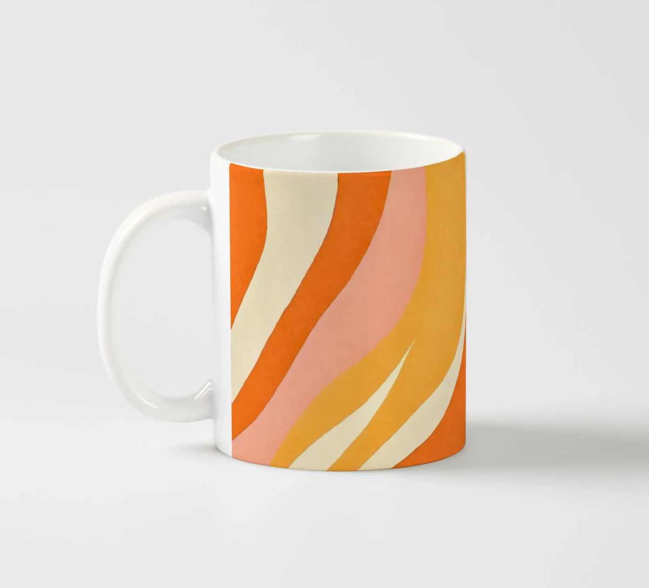 Retro Boho Color Block Shapes And Forms Orange Tangerine mug en céramique de Andrea Haase Modern Home
