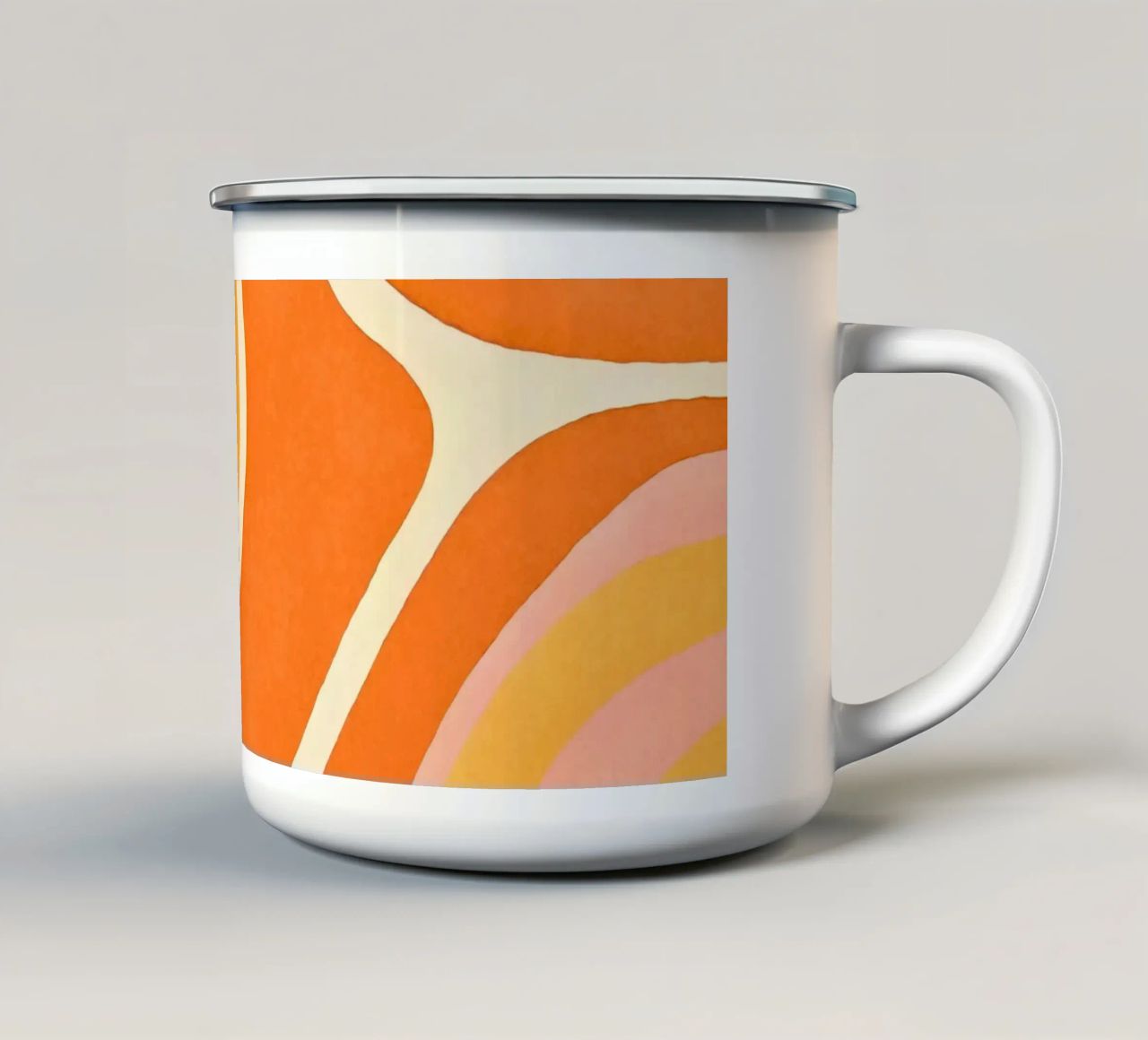 Forme e forme a blocchi di colore retrò Boho Arancione Mandarino tazza in smalto da Andrea Haase Modern Home