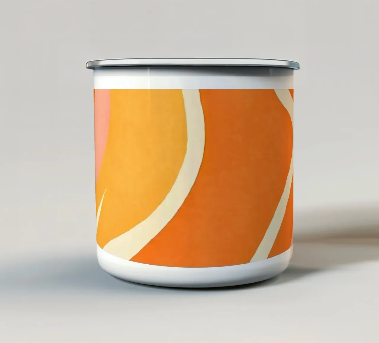 Retro Boho Color Block Shapes And Forms Orange Tangerine enamel mug by Andrea Haase Modern Home
