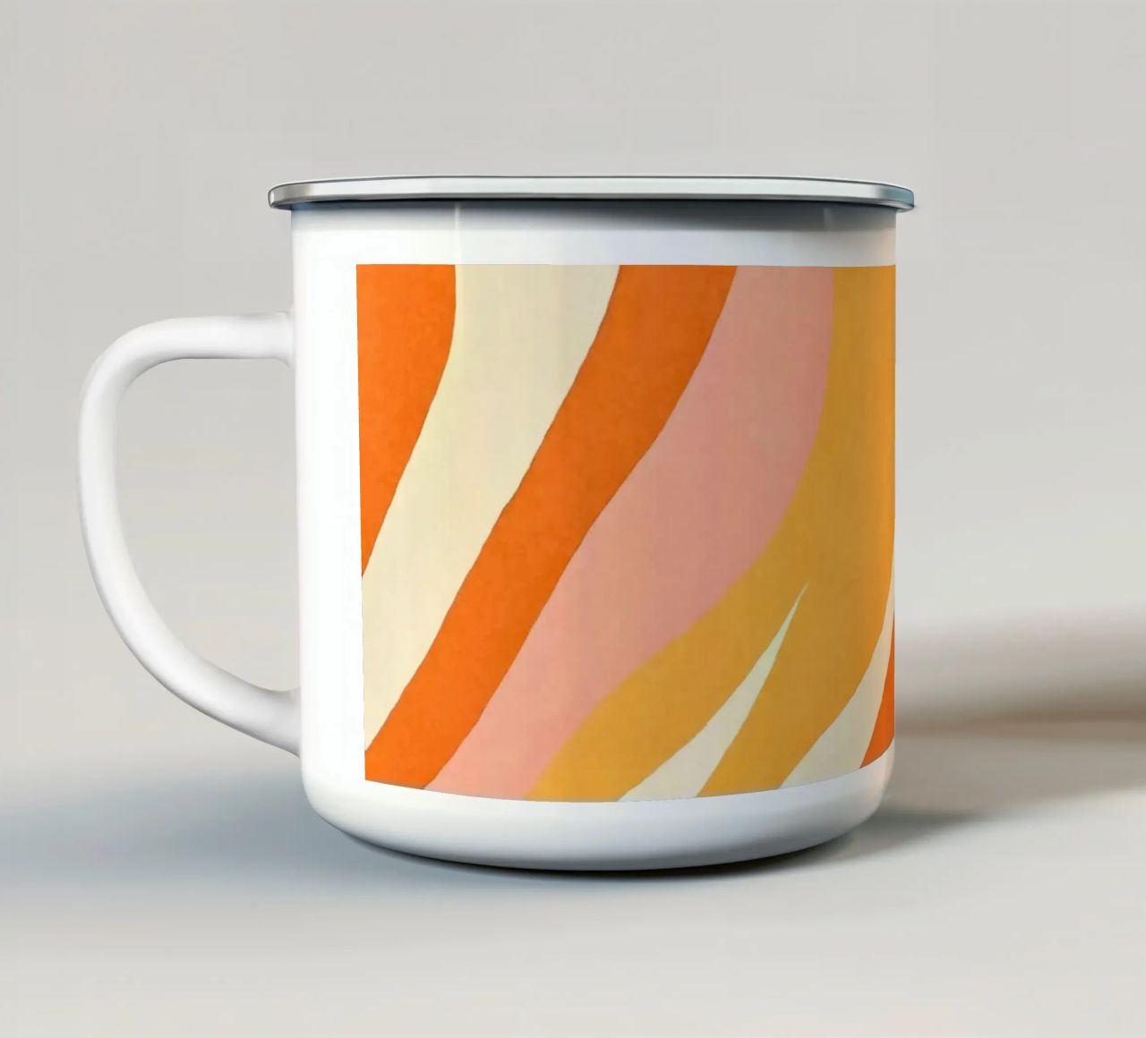 Forme e forme a blocchi di colore retrò Boho Arancione Mandarino tazza in smalto da Andrea Haase Modern Home