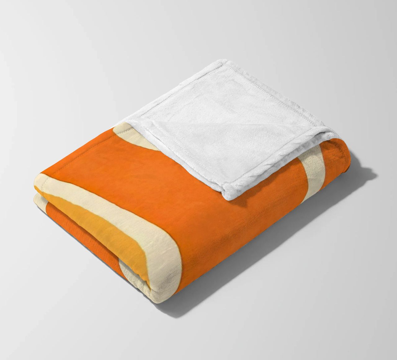 Retro Boho Color Block Shapes And Forms Orange Tangerine fleece blanket by Andrea Haase Modern Home