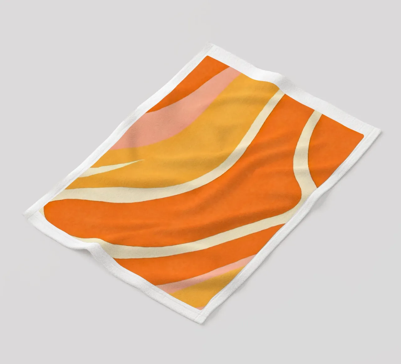 Forme e forme a blocchi di colore retrò Boho Arancione Mandarino coperta in pile da Andrea Haase Modern Home