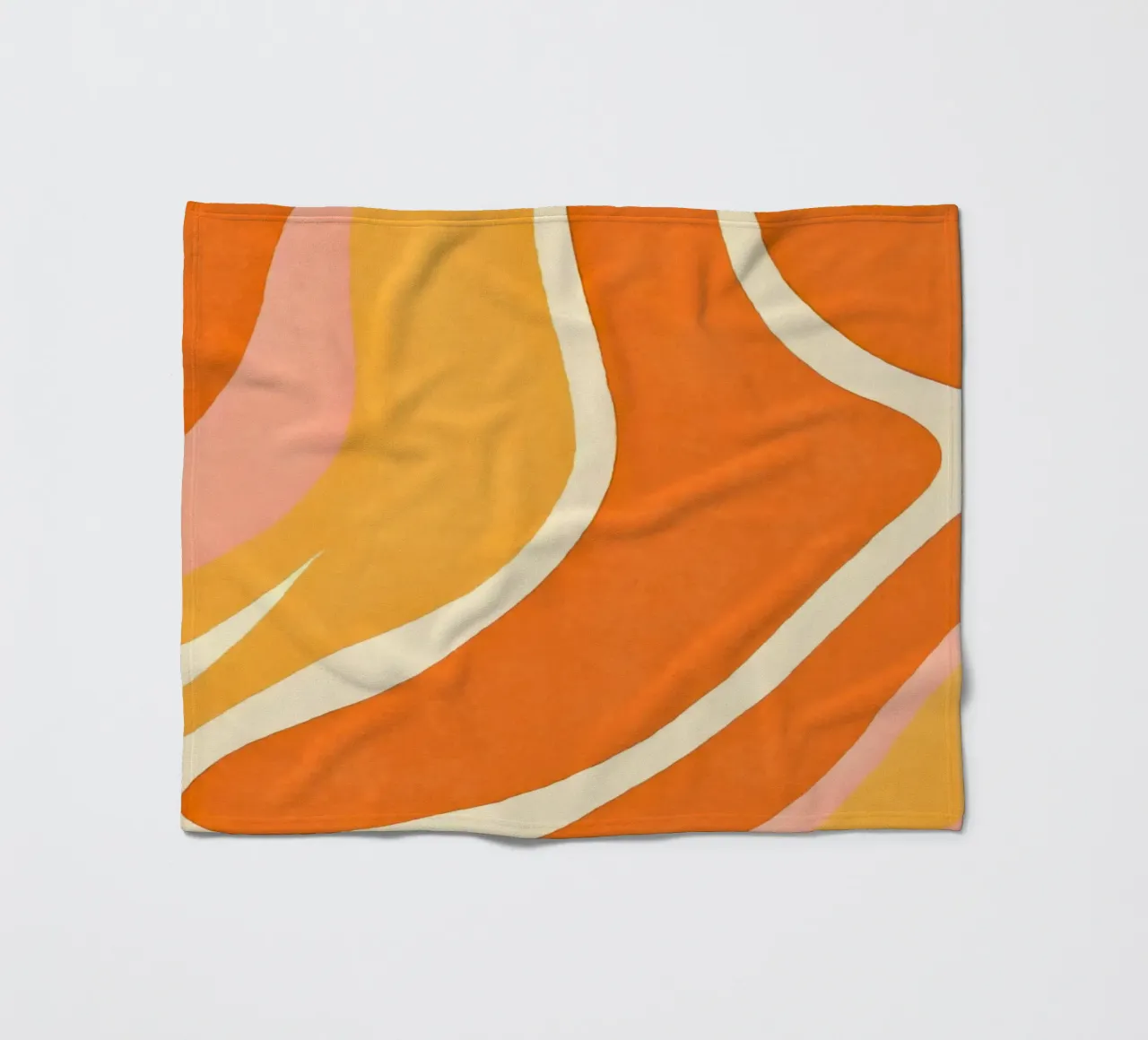 Forme e forme a blocchi di colore retrò Boho Arancione Mandarino coperta in pile da Andrea Haase Modern Home